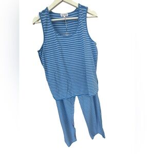 LAKE Pima Tank- Long Set in Regatta Rowing Stripe